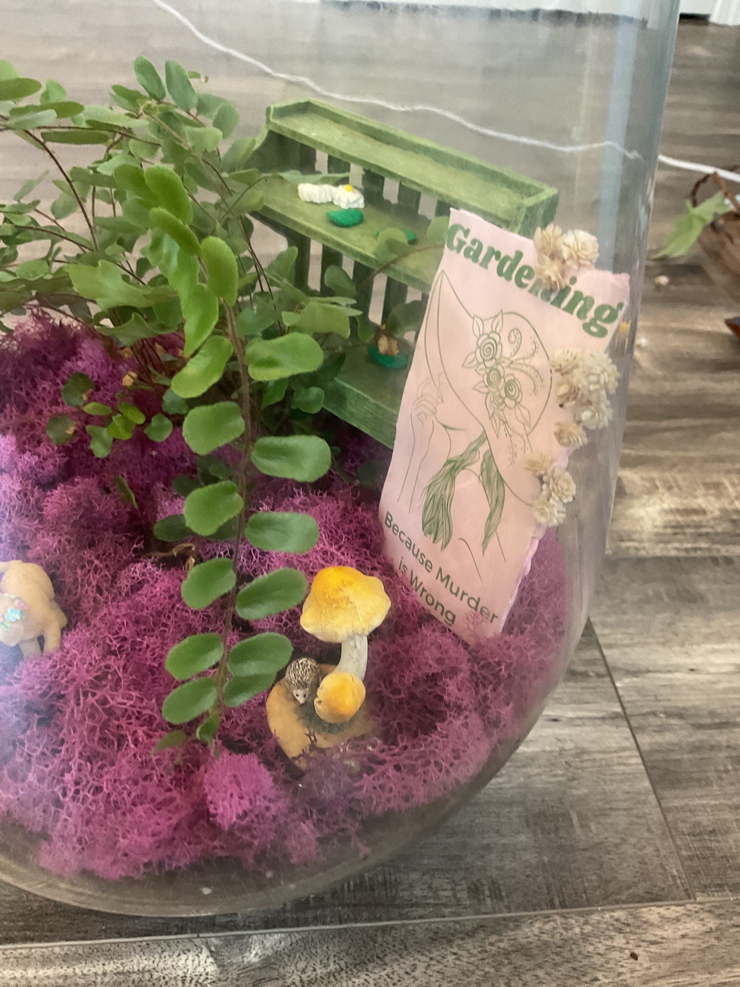 Gardening Because Murder Is Wrong Fairy Garden Terrarium