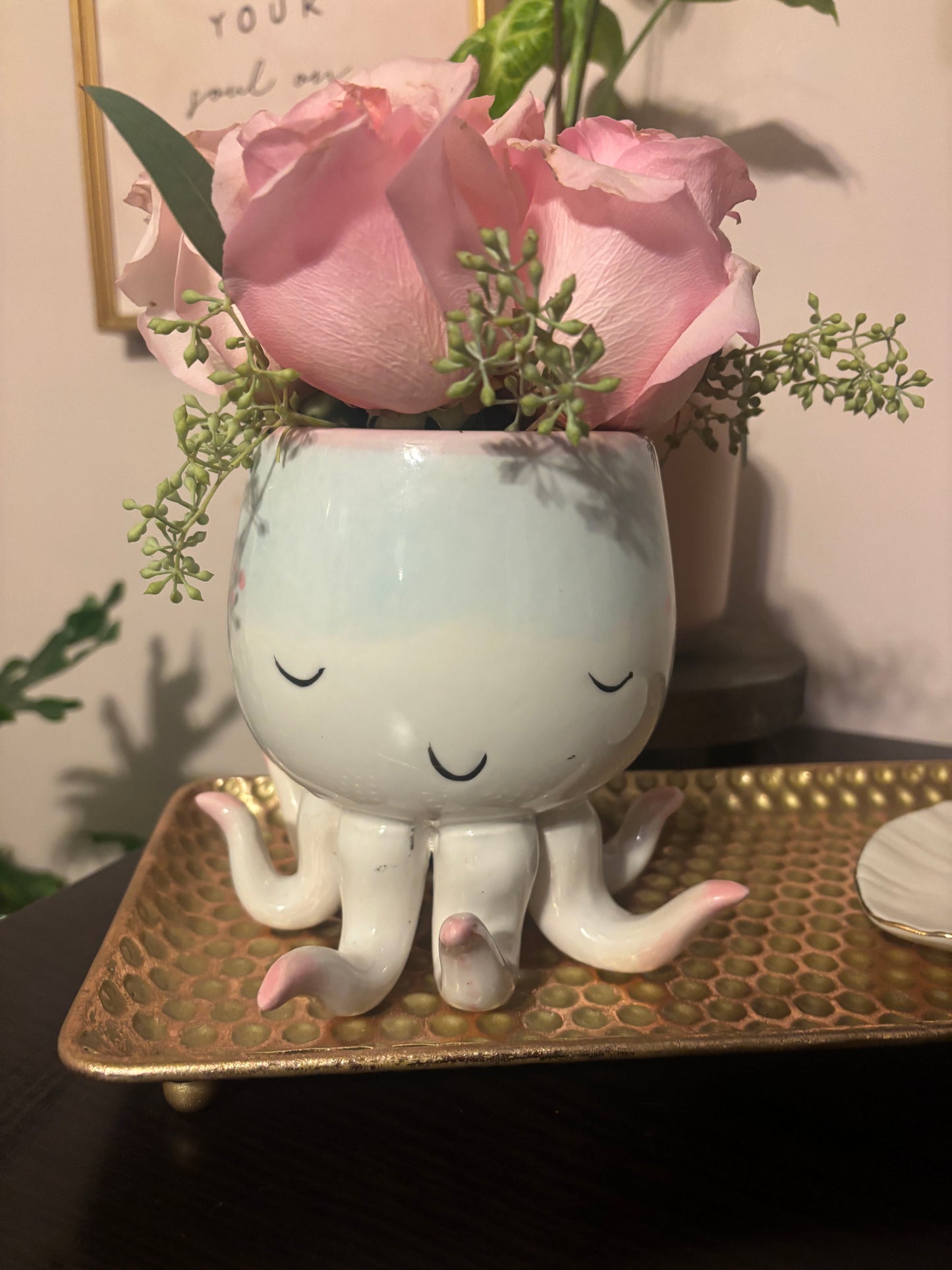 Open Arms Octopus with Roses