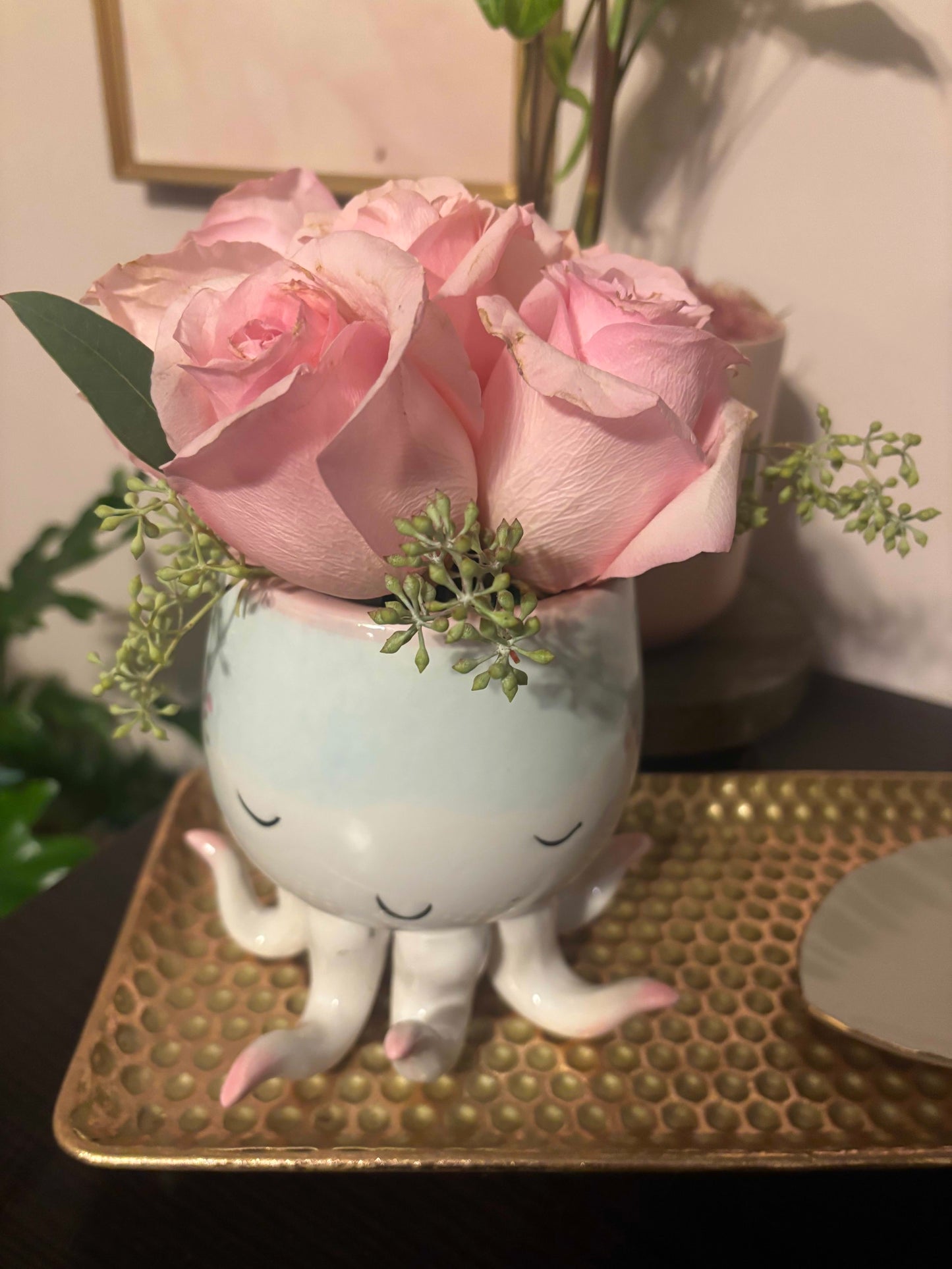 Open Arms Octopus with Roses