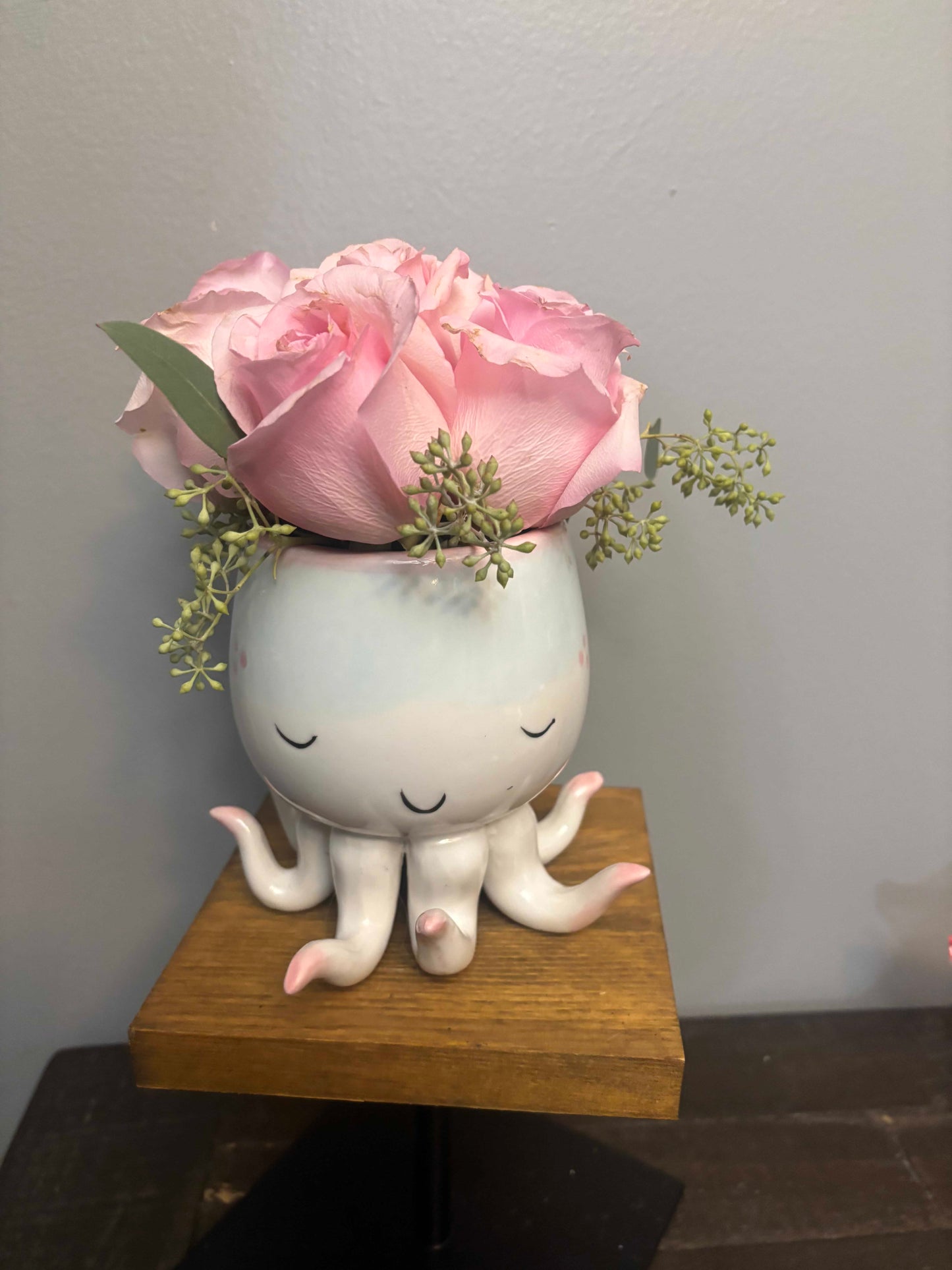 Open Arms Octopus with Roses