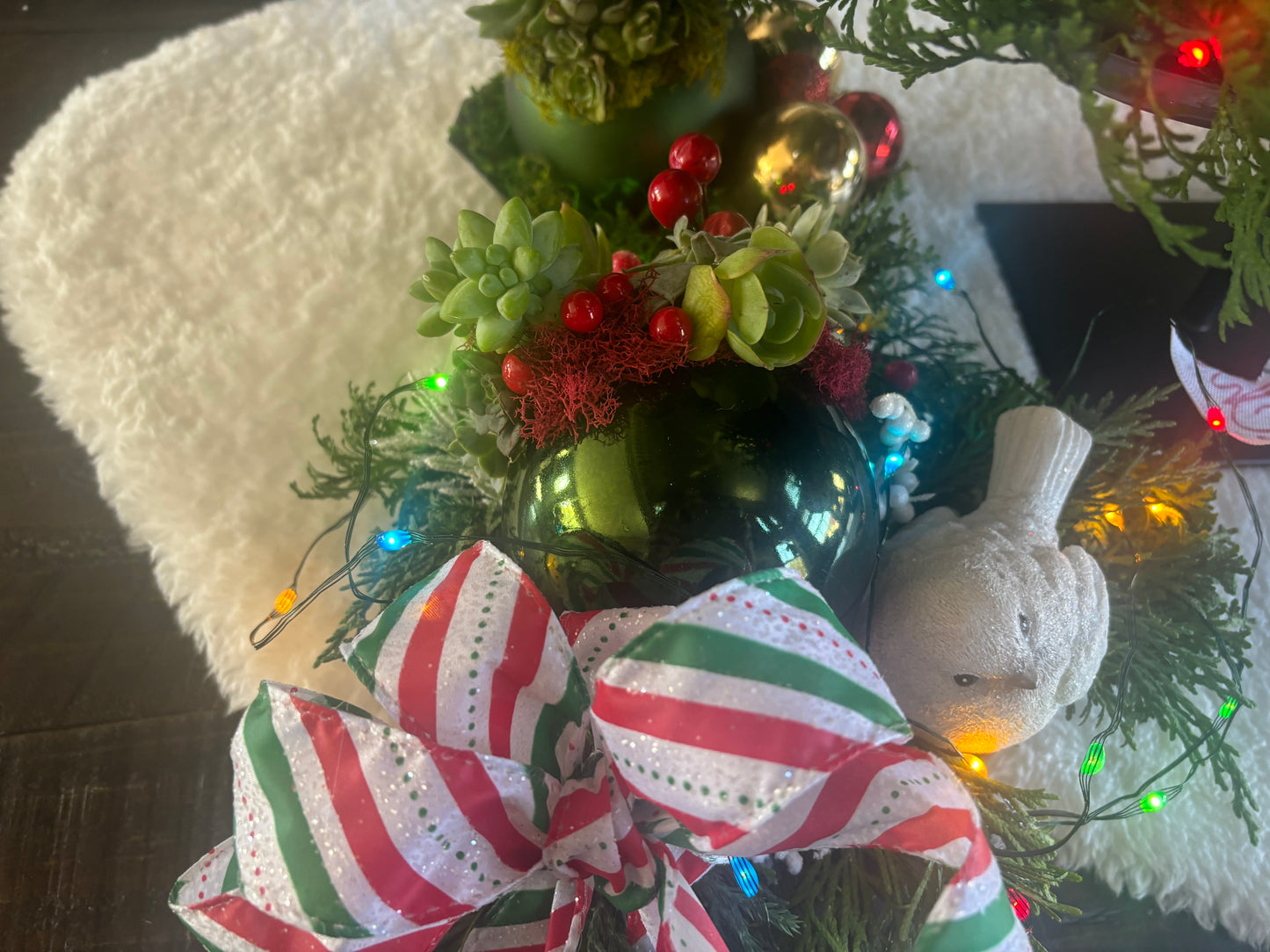 Jingle Bells Holiday Centerpiece with Succulents Medium I