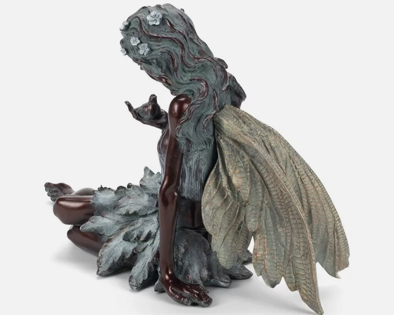 Fairy Sitting With Bird 19 x 7.25 x 12 In