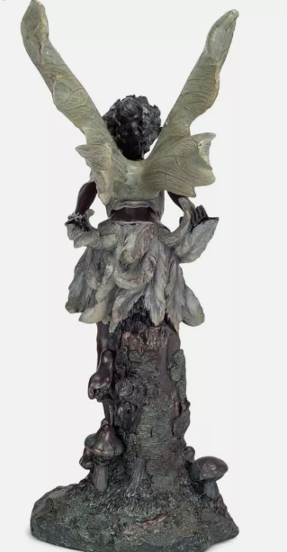 Kissing Fairy Bronze 19.75 Inches Indoor/outdoor Statue