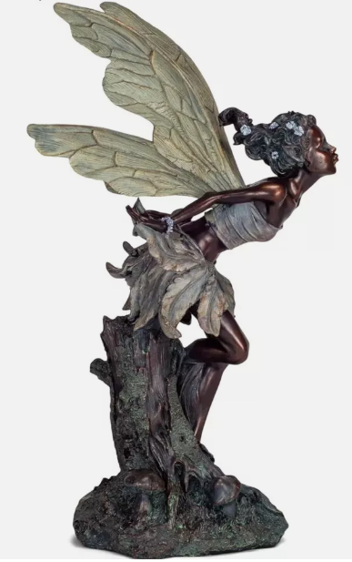 Kissing Fairy Bronze 19.75 Inches Indoor/outdoor Statue