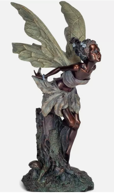 Kissing Fairy Bronze 19.75 Inches Indoor/outdoor Statue