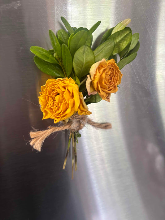 Dried Yellow Rose Magnet